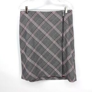 Bar III Skirt Gray Plaid Front‎ Zip Mini Women's Size 8